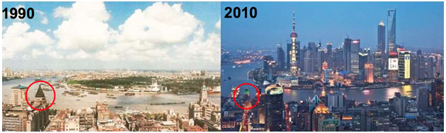 Shanghai 1990 vs. 2010
