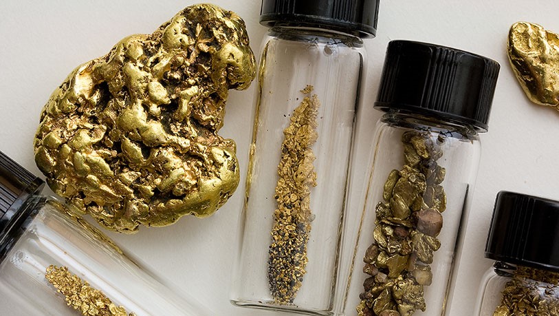 gold in vials gold nugget