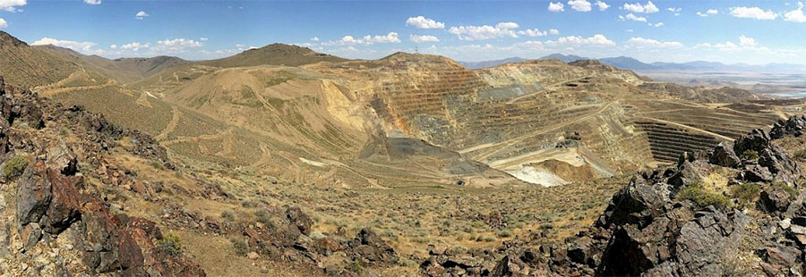 View of Newmonts Phoenix Mine from GSVs Virgin Fault mineral zone